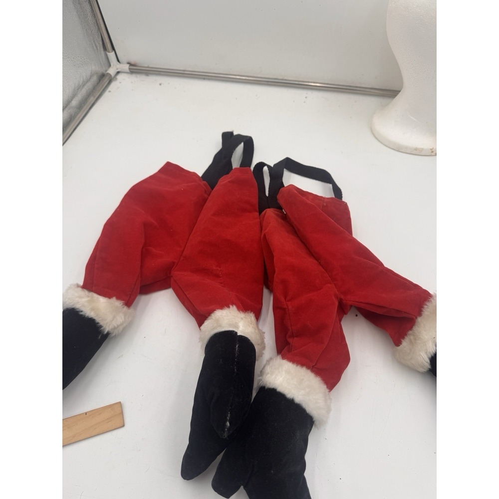 Vintage 1989 House of Lloyd Santa Pants Stocking Christmas Holiday Decor Set 2